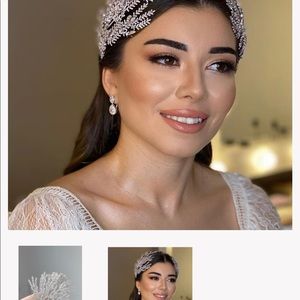 Bridal headpiece cz crystals rhinestones